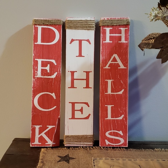 Handmade Other - NEW Set of Farmhouse Christmas Sign Deck the Halls